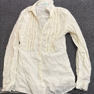 Maurices Ivory Textured Button-Down Shirt